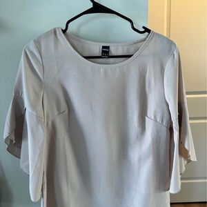 SHEIN Light Gray Layered Ruffle Sleeve Top